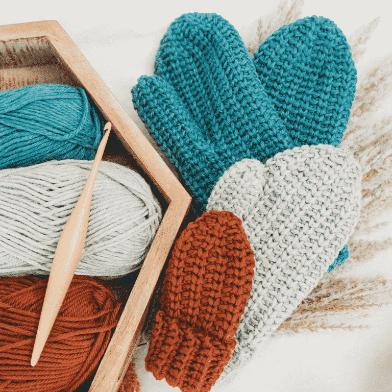 How to Crochet One Piece Mittens Free Pattern