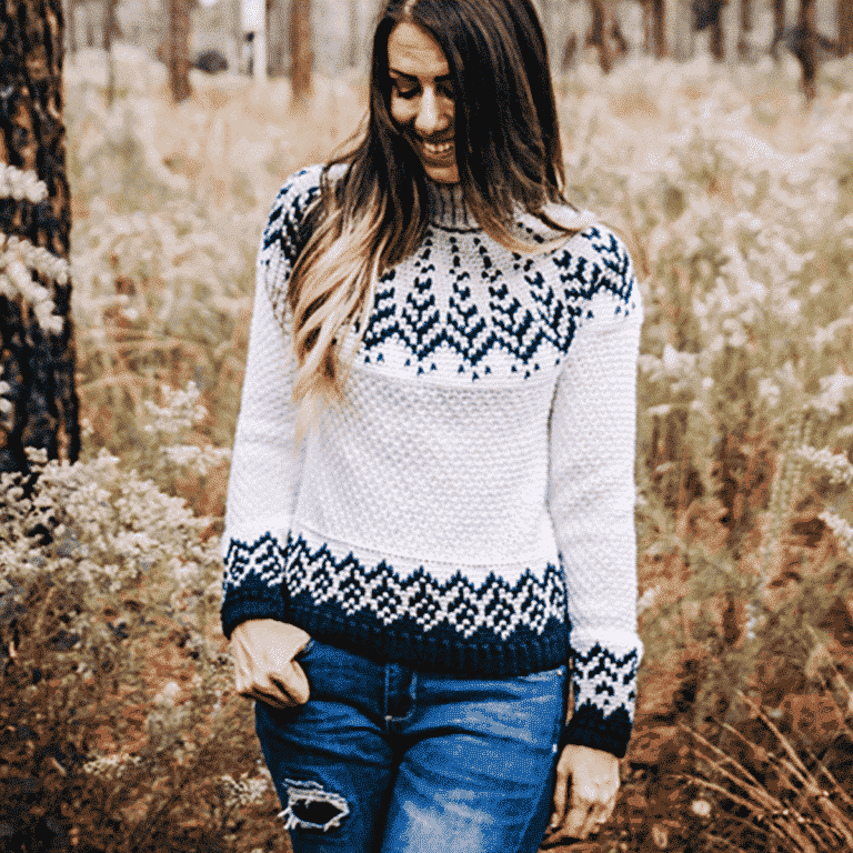 Pine Crochet Sweater Pattern – Knit Look Colorwork