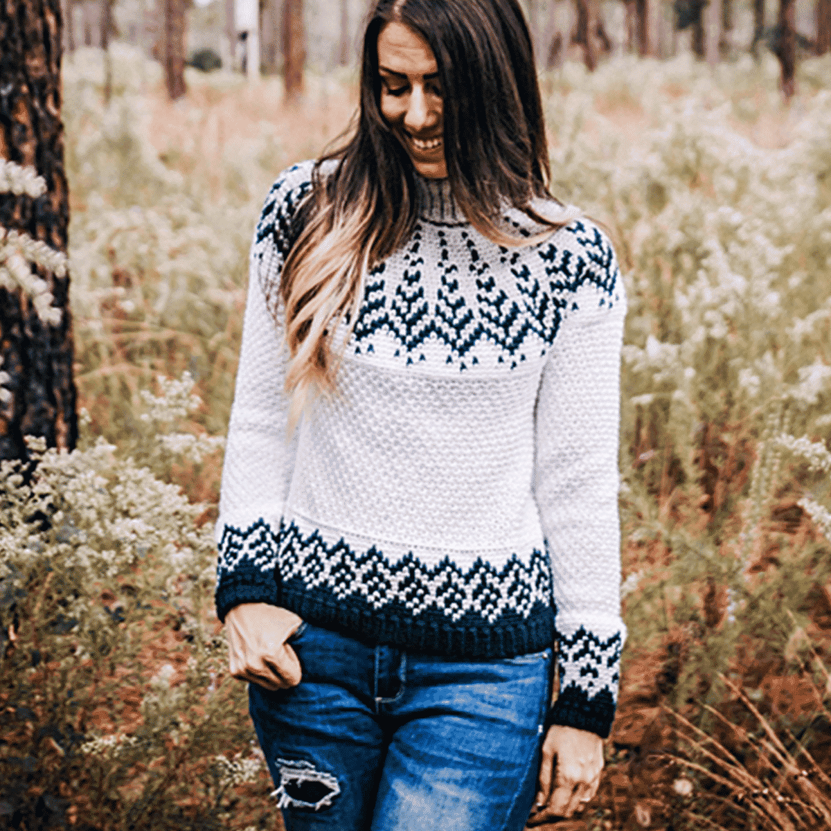 Explore Exciting Crochet Colorwork with the Gorgeous Pine Sweater Pattern