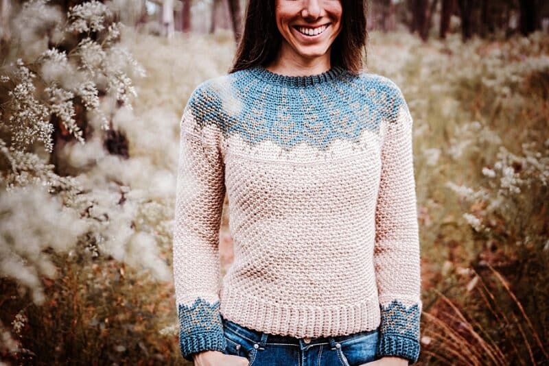 Crochet a Beautiful Lace Sleeve Sweater - Briana K Designs