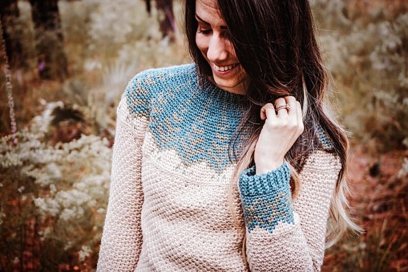 Women's Colourwork Round Yoke Sweater Free Knitting Pattern - Knitting Bee