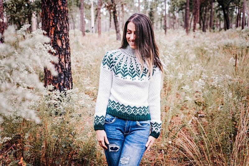 Crochet Sweater Pattern - Knit Look Colorwork -