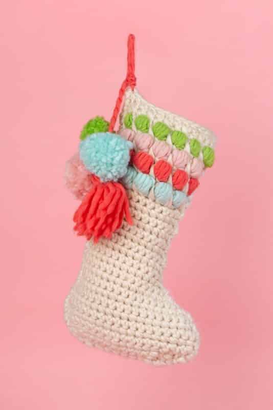 colorful crochet stocking free pattern