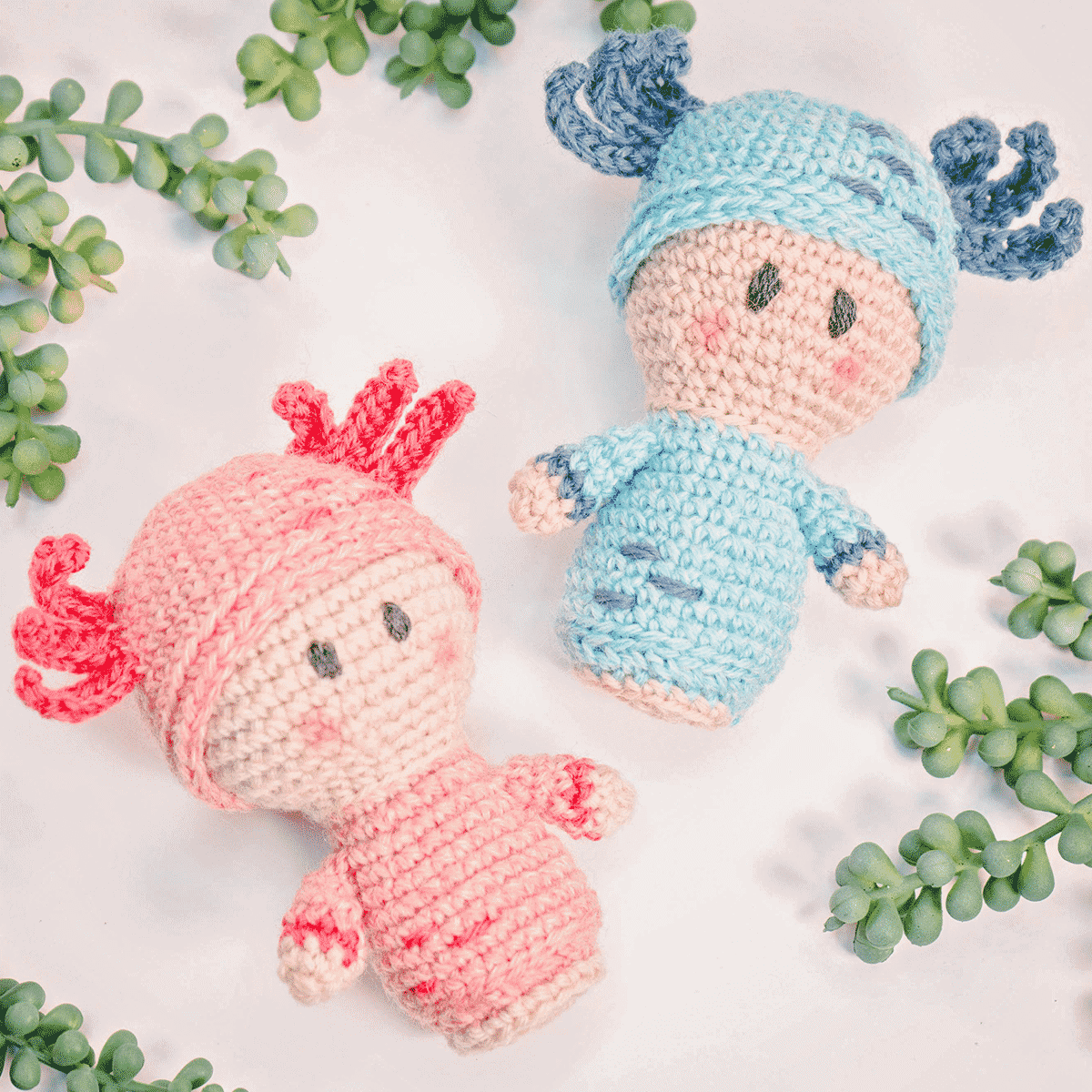 Cute Axolotl Crochet Ami Doll Free Pattern