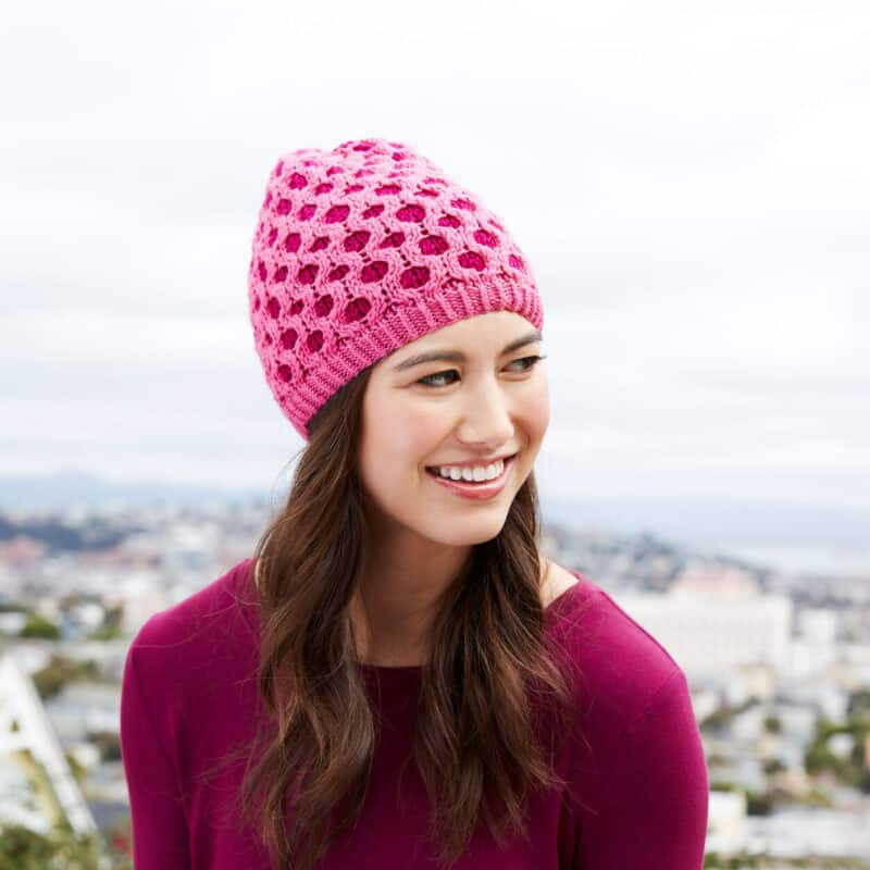 honeycomb knit cable hat pattern