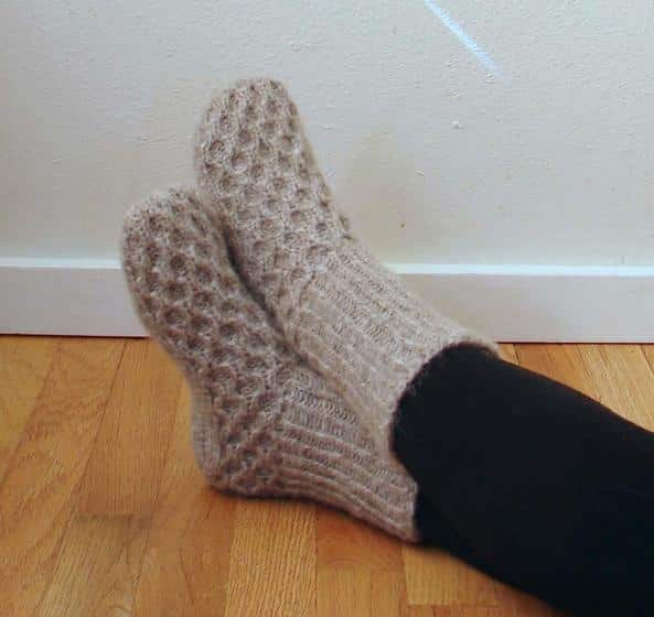 Emily Kintigh's Honeycomb Knit Slippers