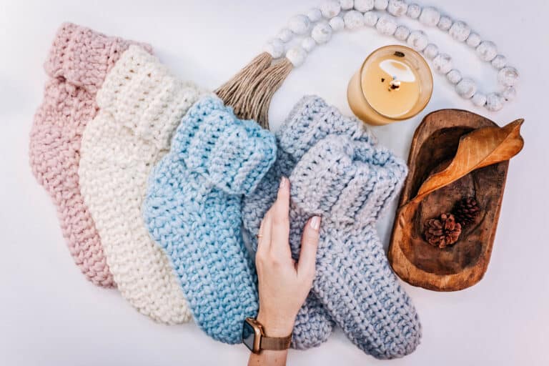 Bulky Crochet Sock – Easy Free Pattern For Cushy Slippers