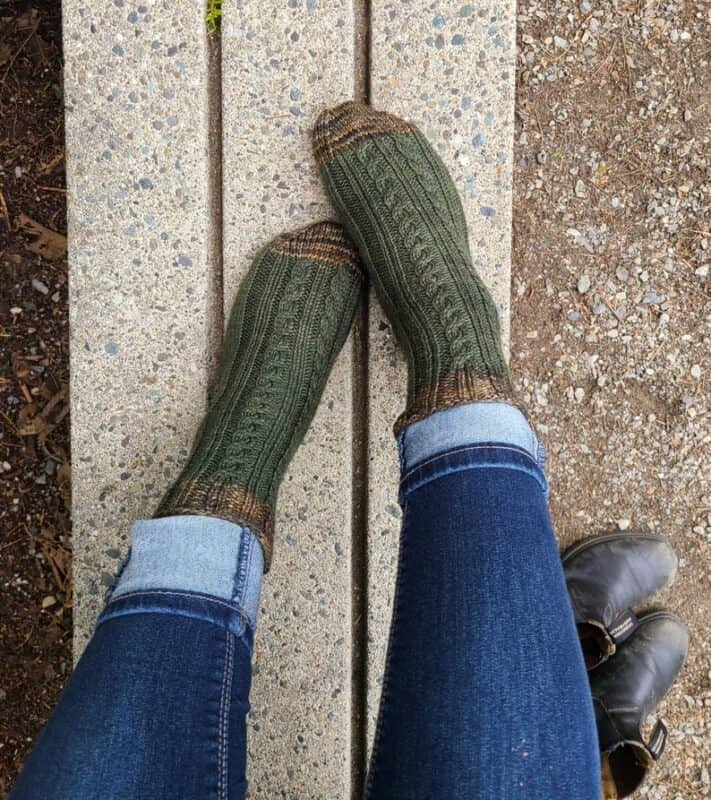 cable knit socks pattern from Etsy