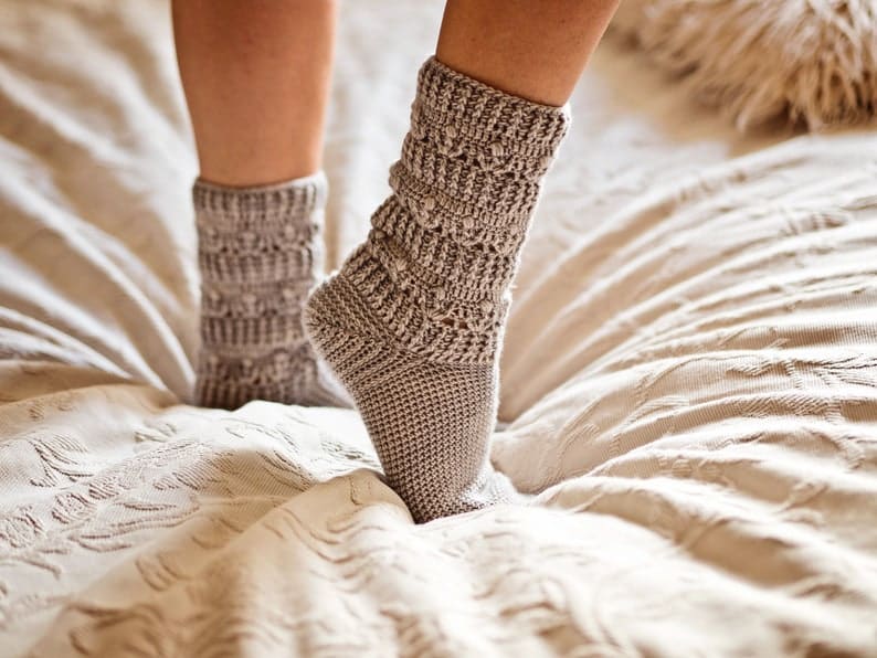 molde de meias de crochê