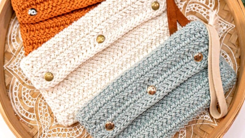 Herringbone Crochet Clutch free Pattern