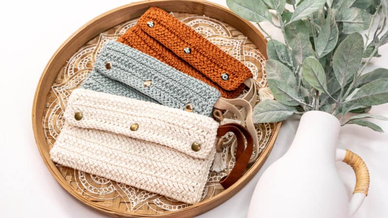 Herringbone Crochet Clutch free Pattern