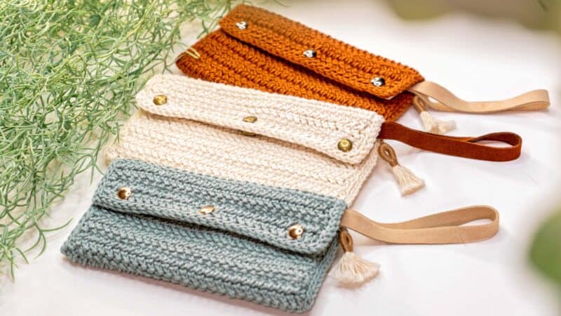 Herringbone Crochet Clutch free Pattern