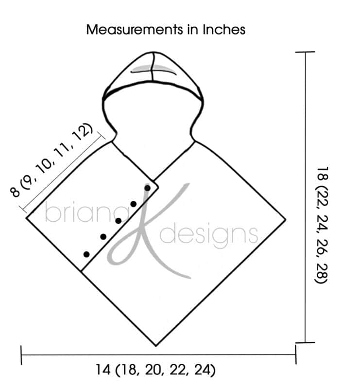 hooded poncho diagram