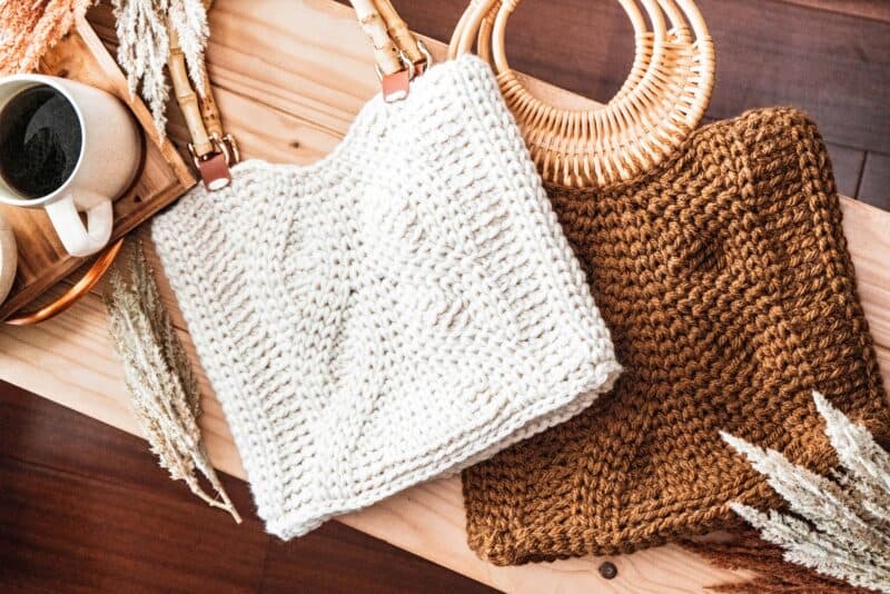 Royal Antler Crochet Mock Cable Bag