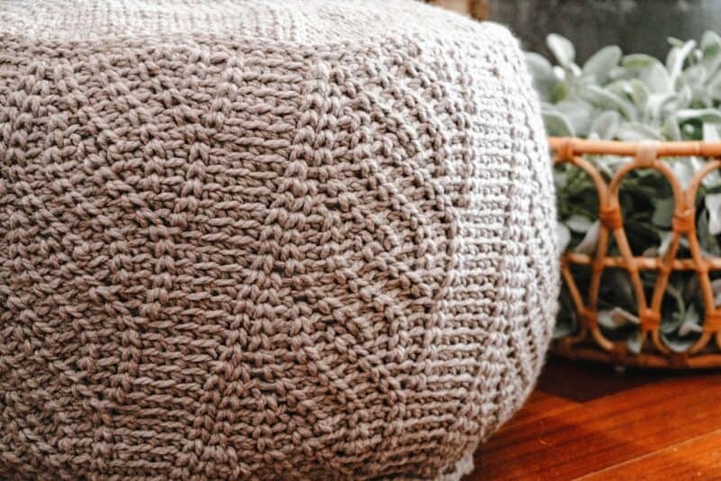 If The Slipper Fits Crochet Cable Floor Pouf