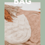 Two crocheted bags in white and beige rest elegantly on a light surface, surrounded by dried plants. Text reads "Journey Under The Sea Crochet Bag" and "Free Pattern + Video Tutorial.