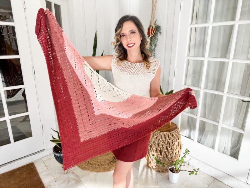 This Should Be Your First Triangle Crochet Shawl Free Pattern - Briana K  Designs