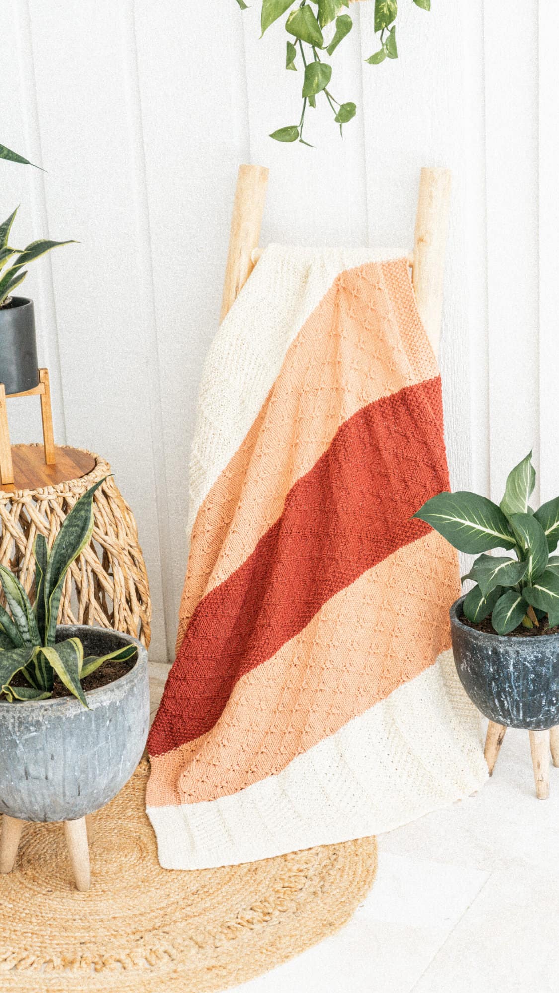 Knit Sampler Textured Blanket Free Pattern