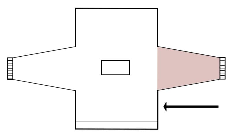 A diagram of a box with an arrow pointing to it.