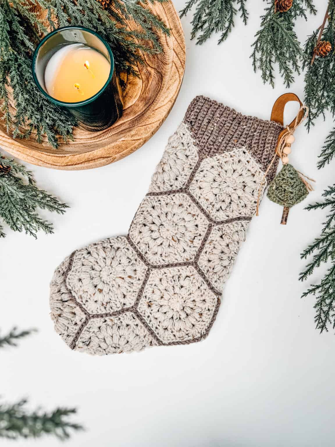 How to Make a Granny Crochet Stocking with Free Pattern - Briana K Designs
