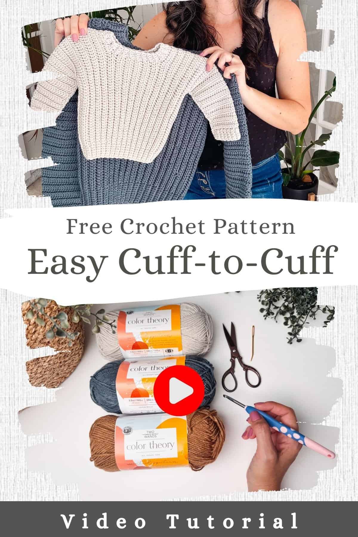 Cuff to Cuff Child Sweater - Free Crochet Pattern