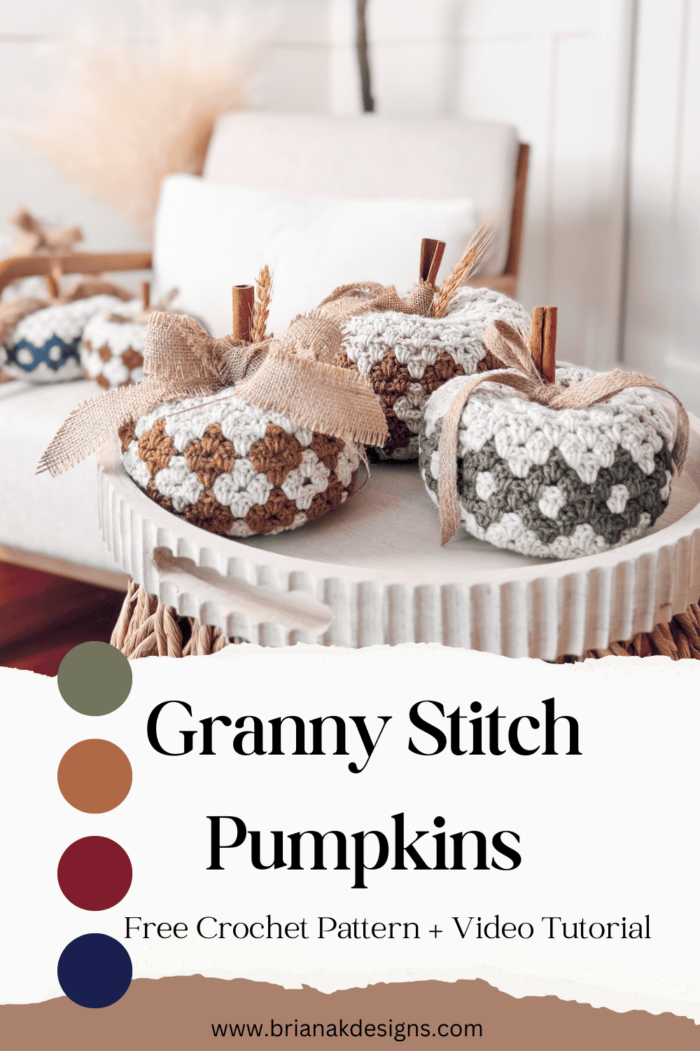 Diamond Granny Stitch Free Pumpkin Pattern - With Video