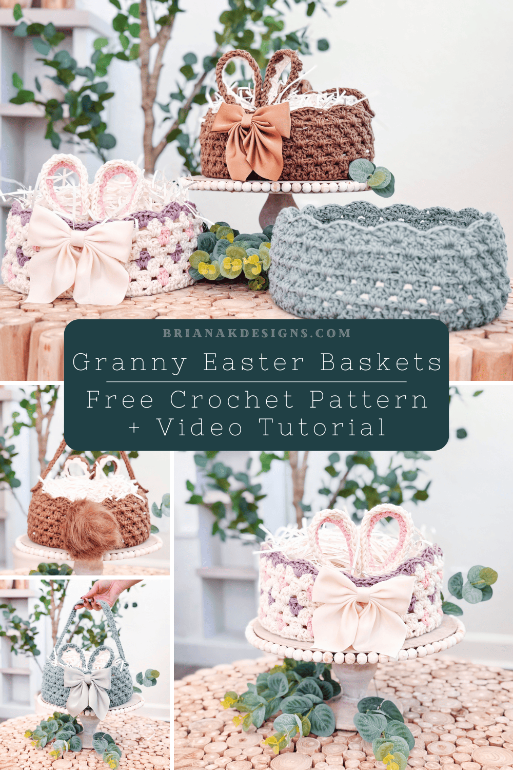 Granny Stitch Easter Bunny Basket Free Crochet Pattern