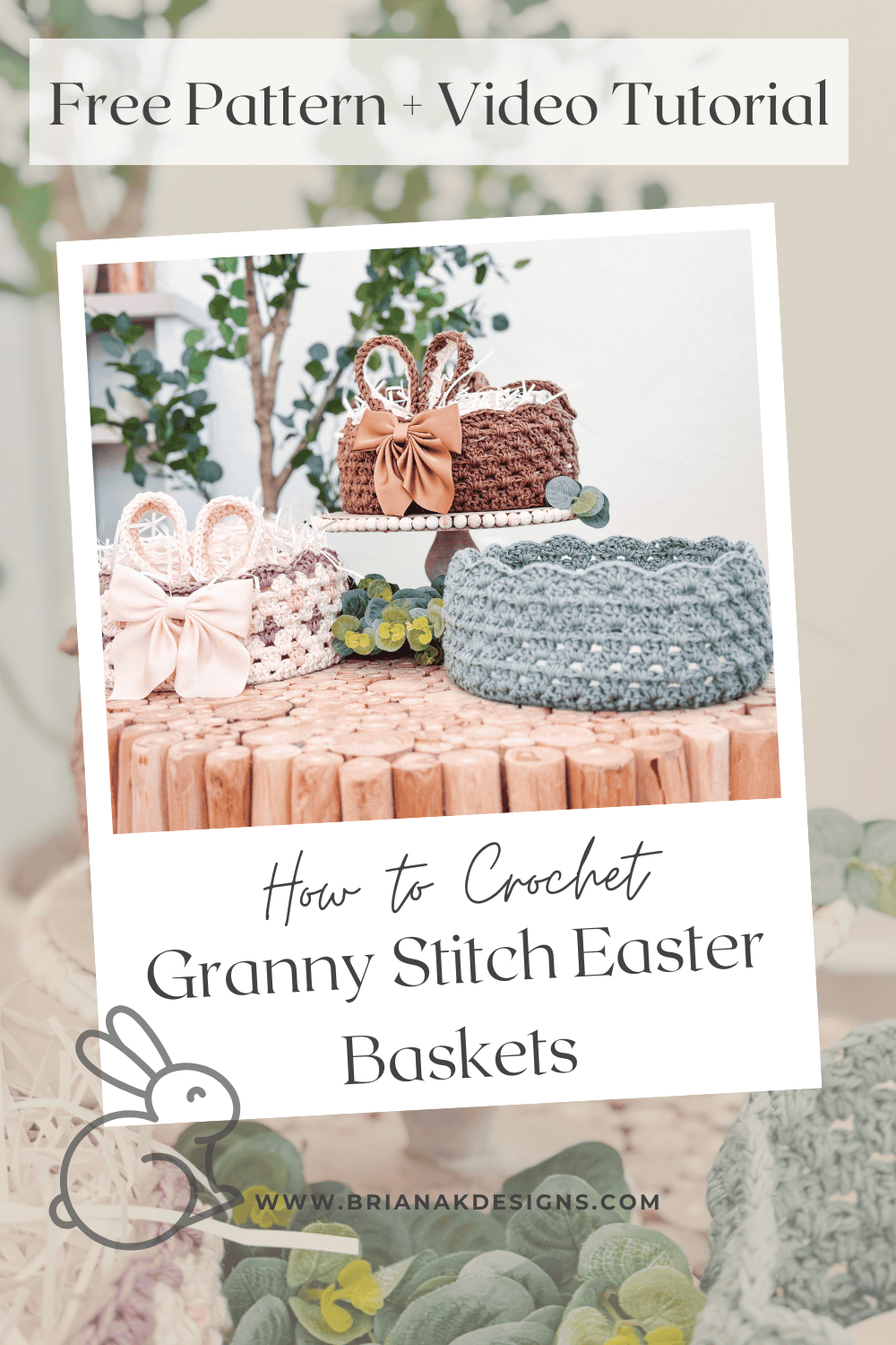 Granny Stitch Easter Bunny Basket Free Crochet Pattern