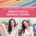 A black background with a black square, perfect for showcasing your Wheat Stitch Triangle Shawl Free Crochet Pattern creations.