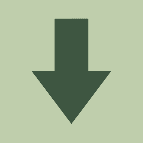 A large, solid dark green downward-pointing arrow centered on a light green background.