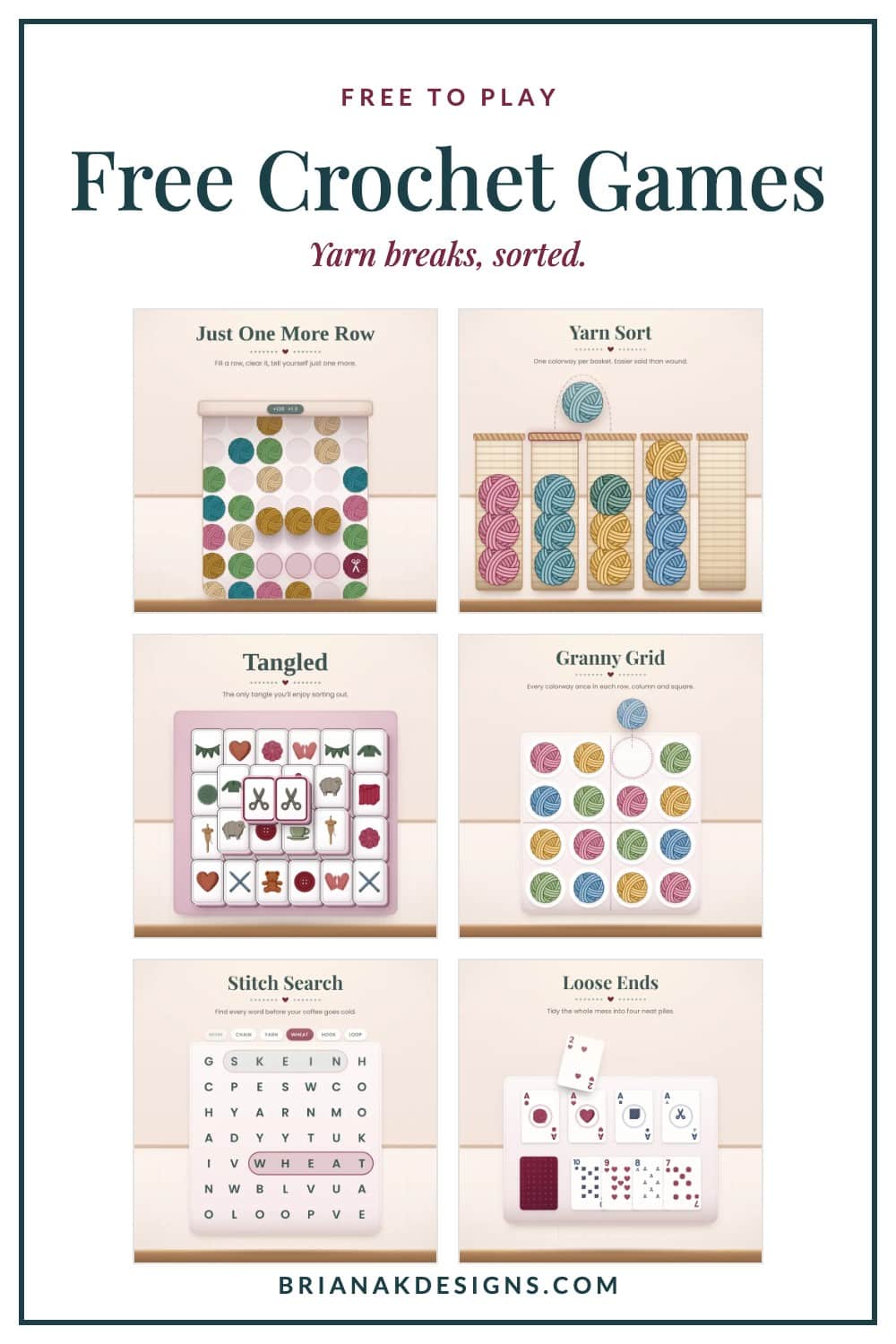 Free Crochet Games: Yarn Puzzles, Word Games and More
