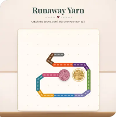 Runaway Yarn crochet snake-style game tile