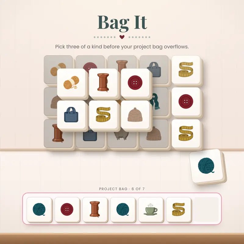 Bag It free crochet game from the Briana K Stitch app