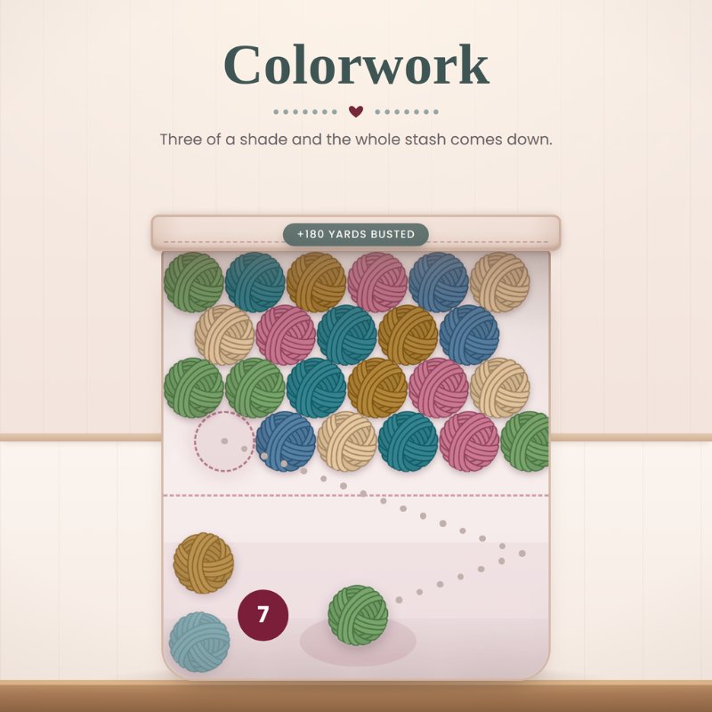 Colorwork free crochet game from the Briana K Stitch app