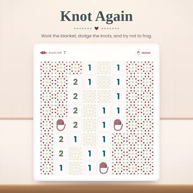 Knot Again free crochet game from the Briana K Stitch app