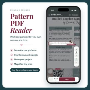 PDF Reader crochet tool from the Briana K Stitch app
