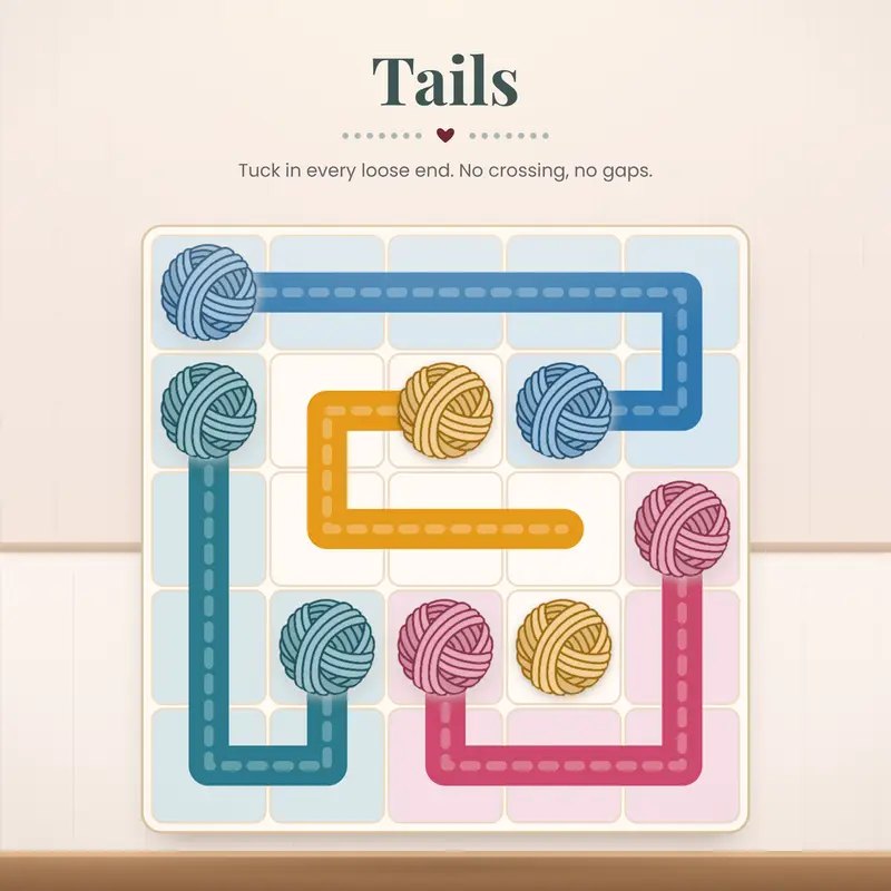 Tails free crochet game from the Briana K Stitch app