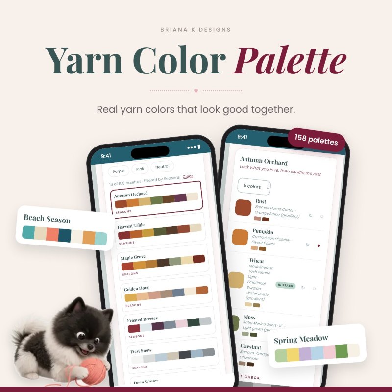 Color Palette crochet tool from the Briana K Stitch app