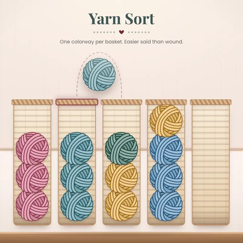 Yarn Sort free crochet game from the Briana K Stitch app