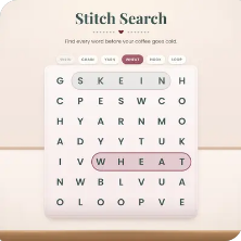 Stitch Search crochet word search game tile