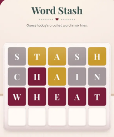 Word Stash crochet word guessing game tile